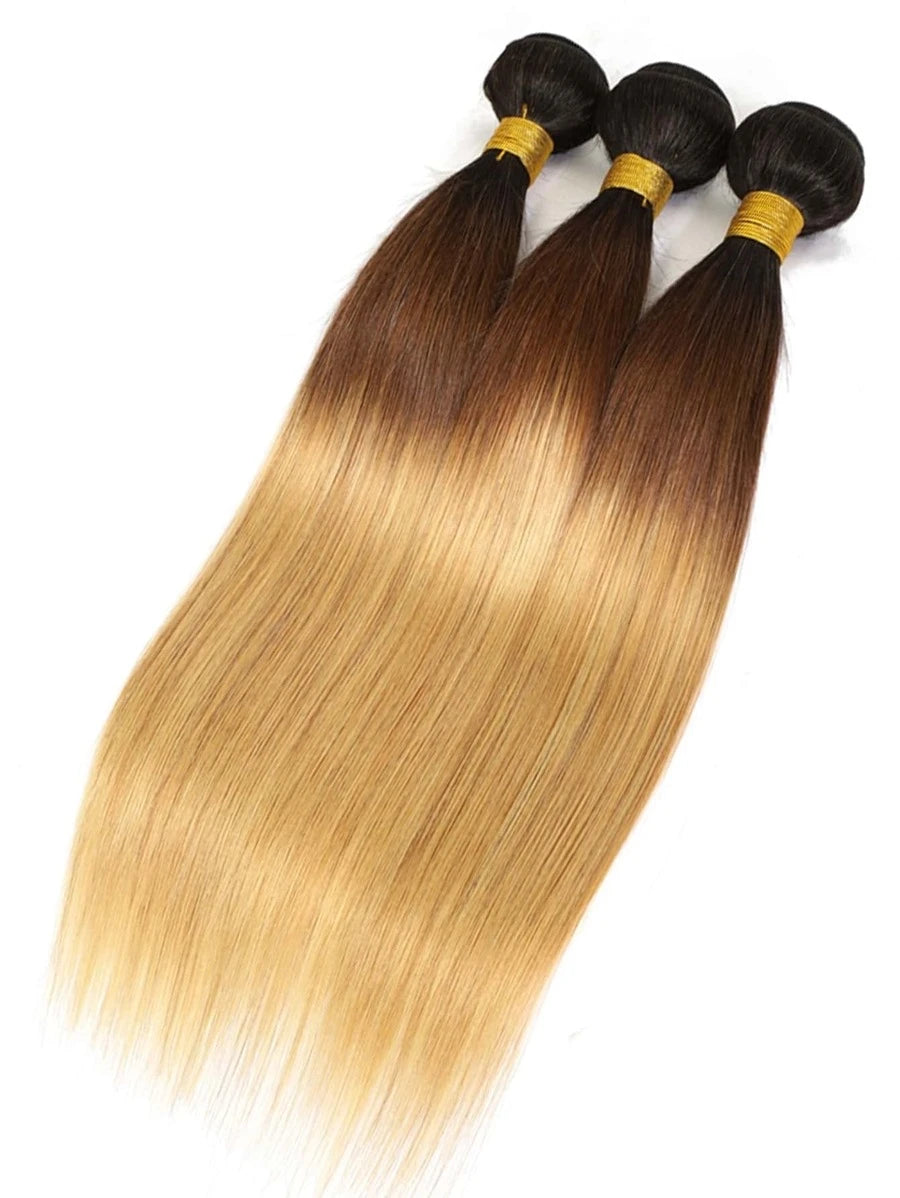 Tissage de cheveux humains longs droits dégradés 130% 22 pouces