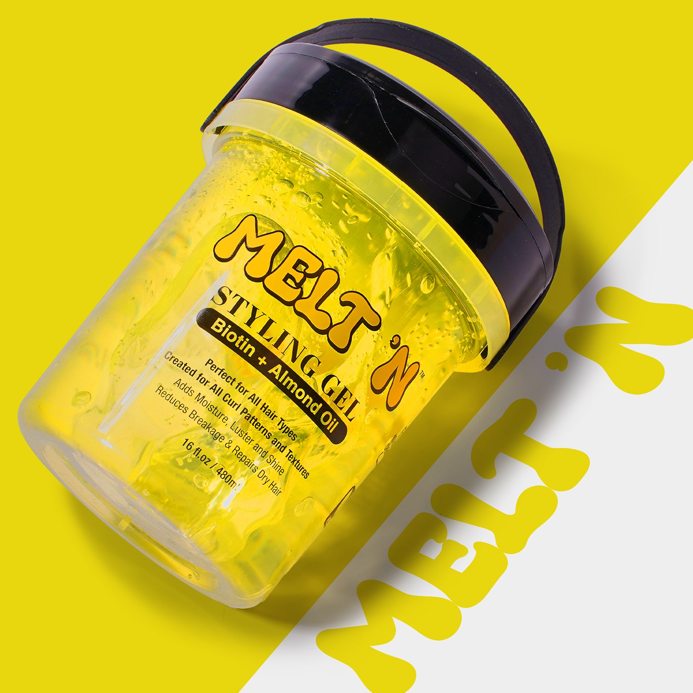 Ebin - Gel coiffant MELT'N - Huile d'amande + biotine 480 ml