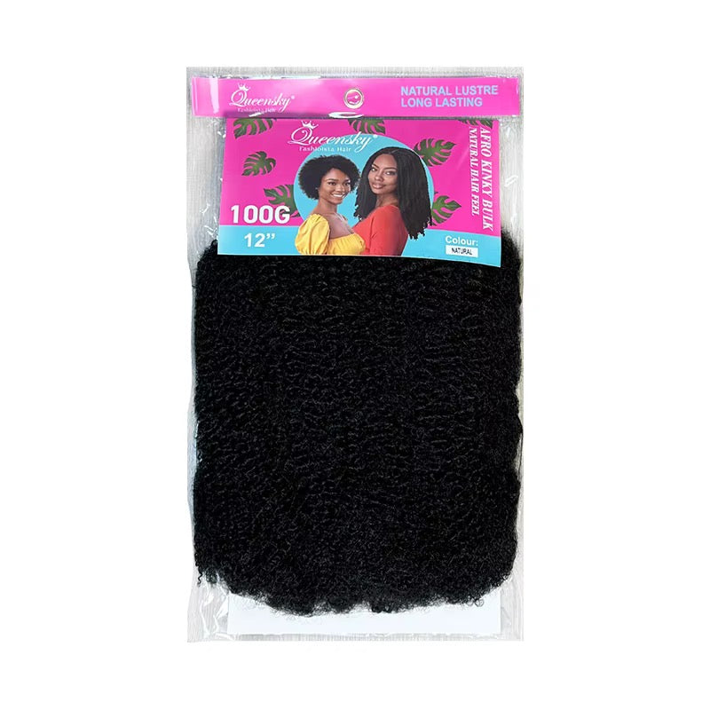 Mèches Afro Kinky Bulk 12 pouces – Extensions crépues pour vanilles, twists et coiffures protectrices