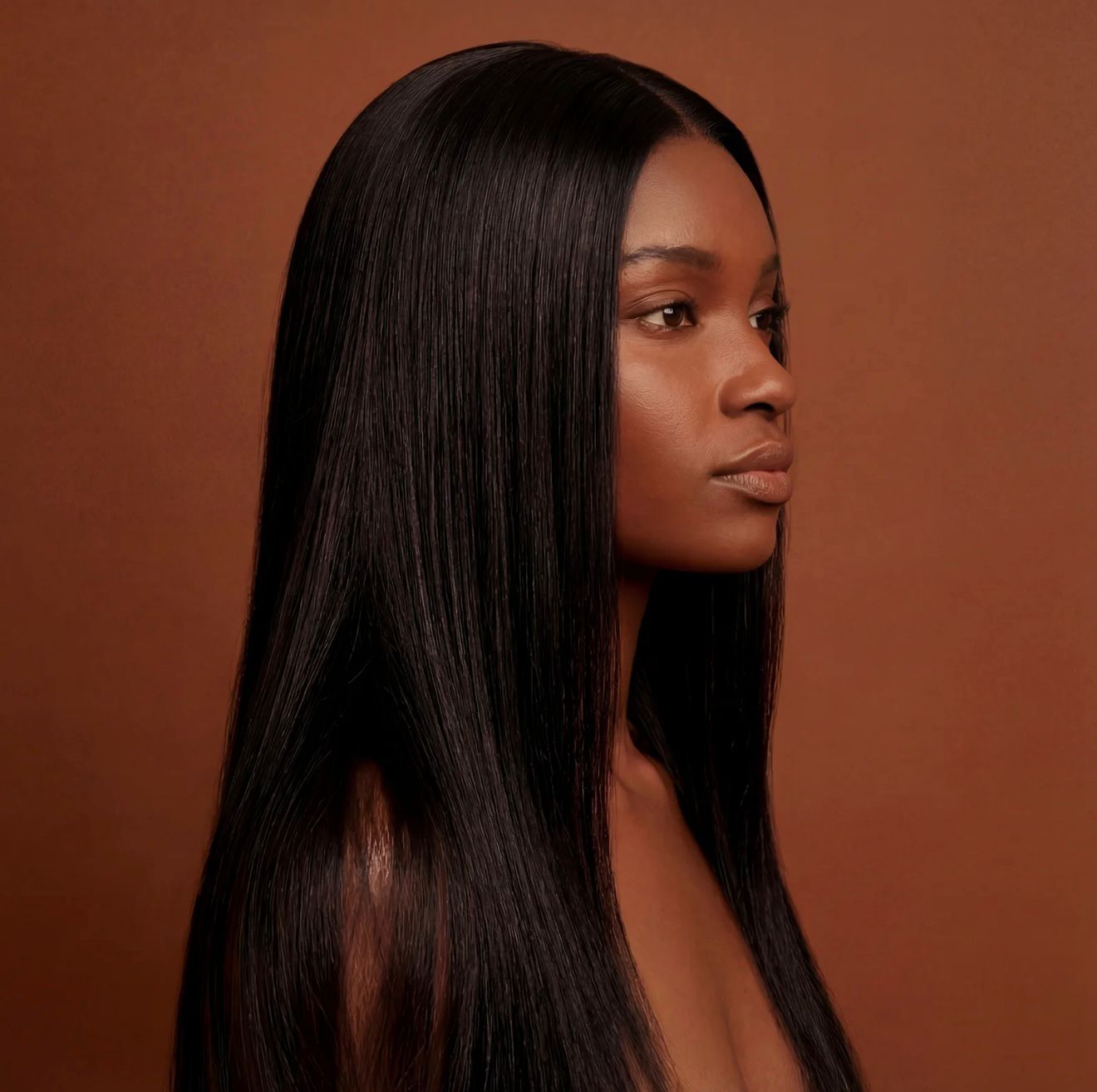 Mimisse Hair Perruque 22'' Effet Lisse Pose Sans Colle - Ligne de Cheveux Invisible