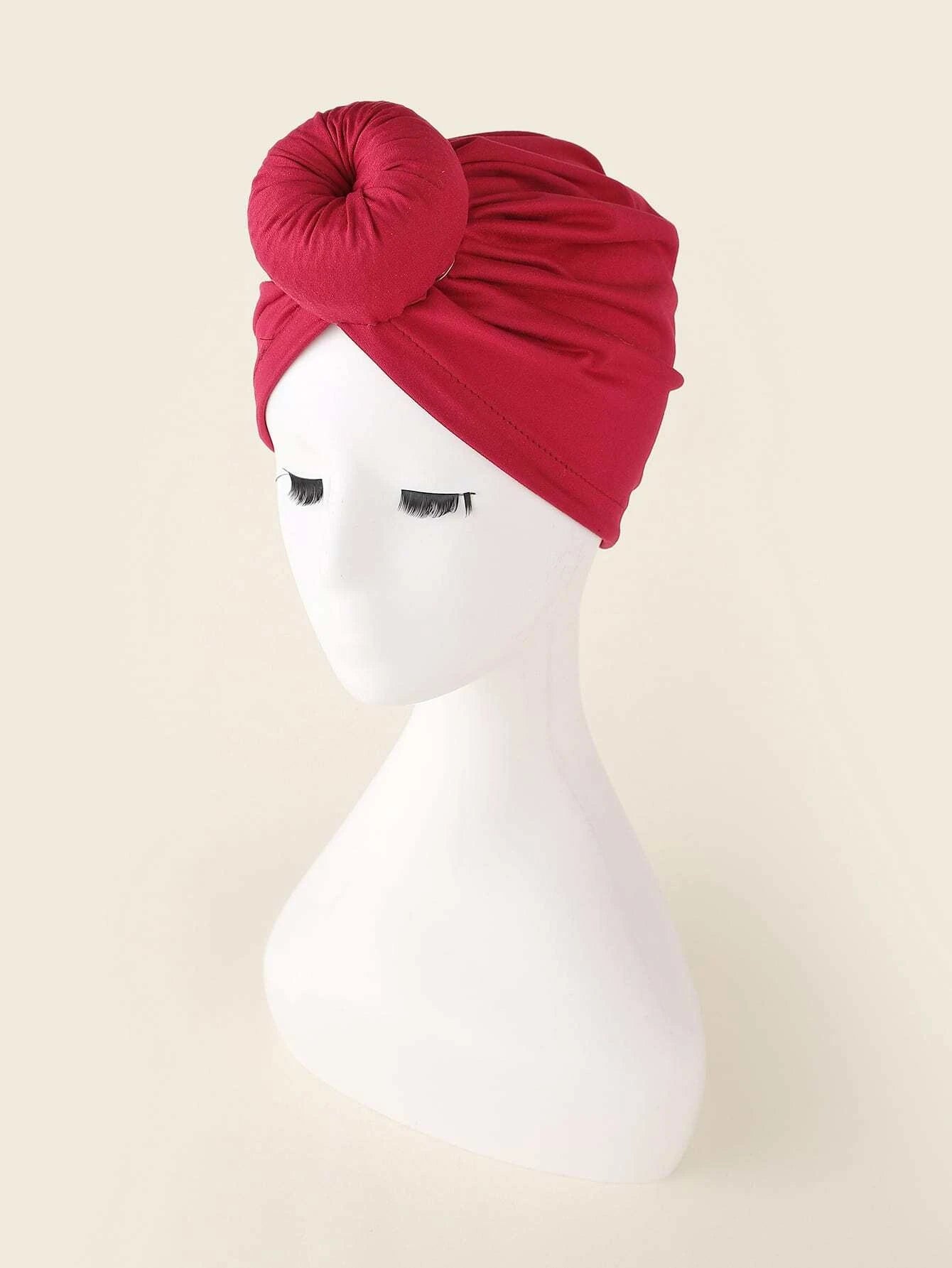 Turban unicolore Rouge foncé