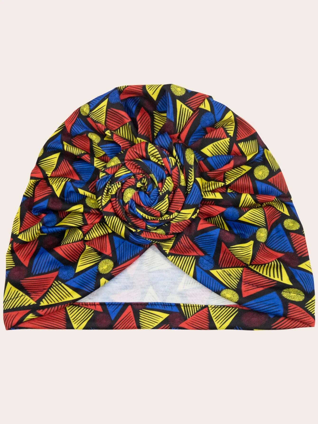 Turban à imprimé géométrique