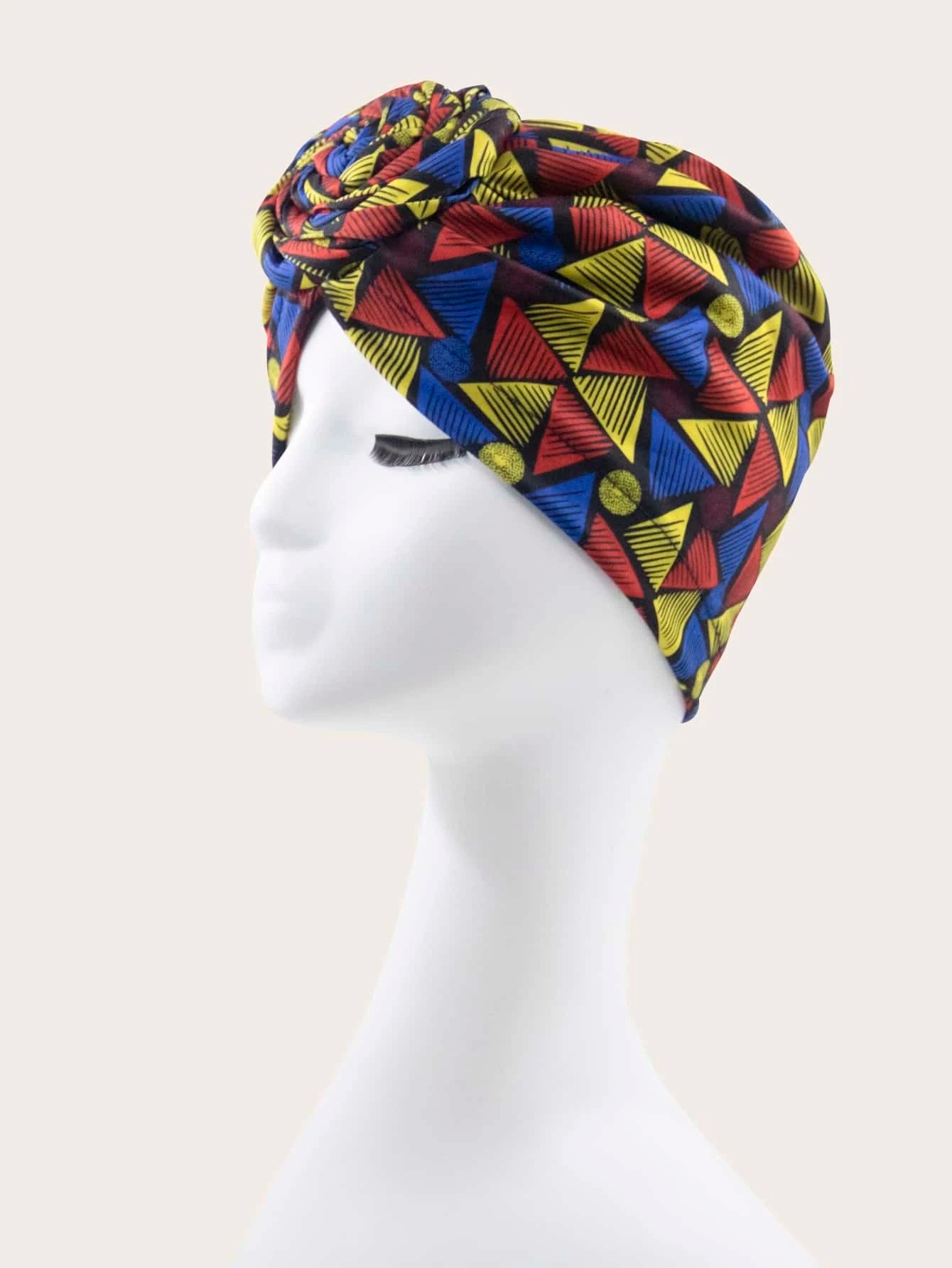 Turban à imprimé géométrique