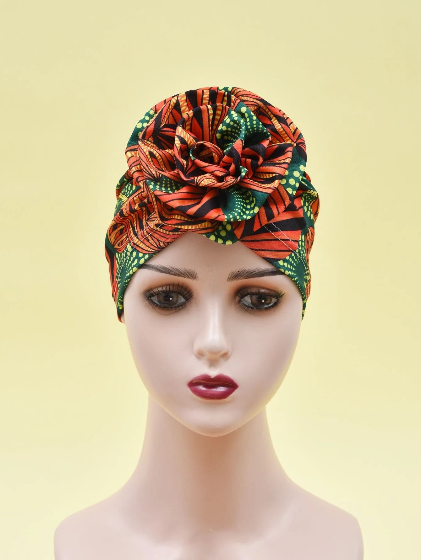 Turban à imprimé géométrique