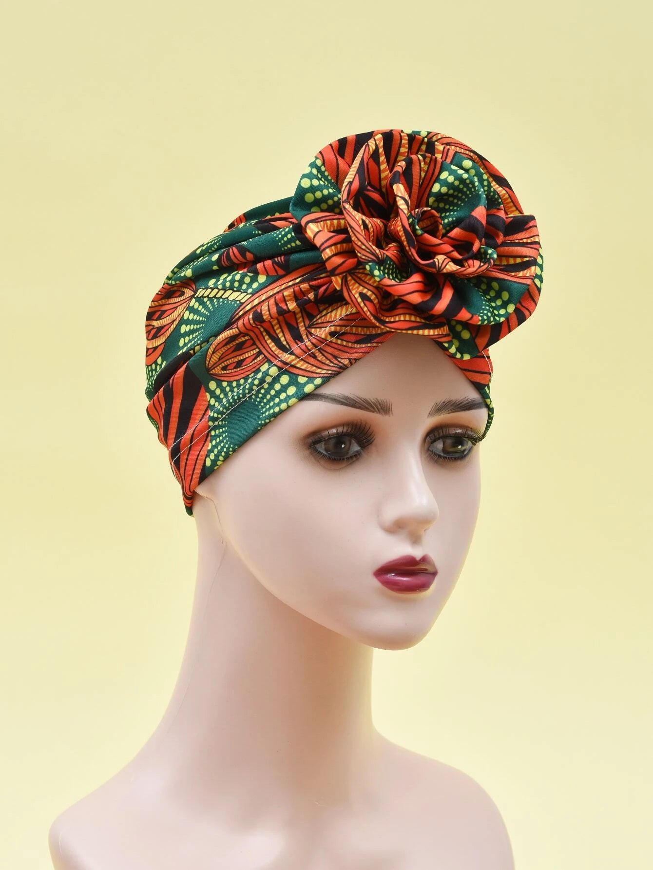 Turban à imprimé géométrique