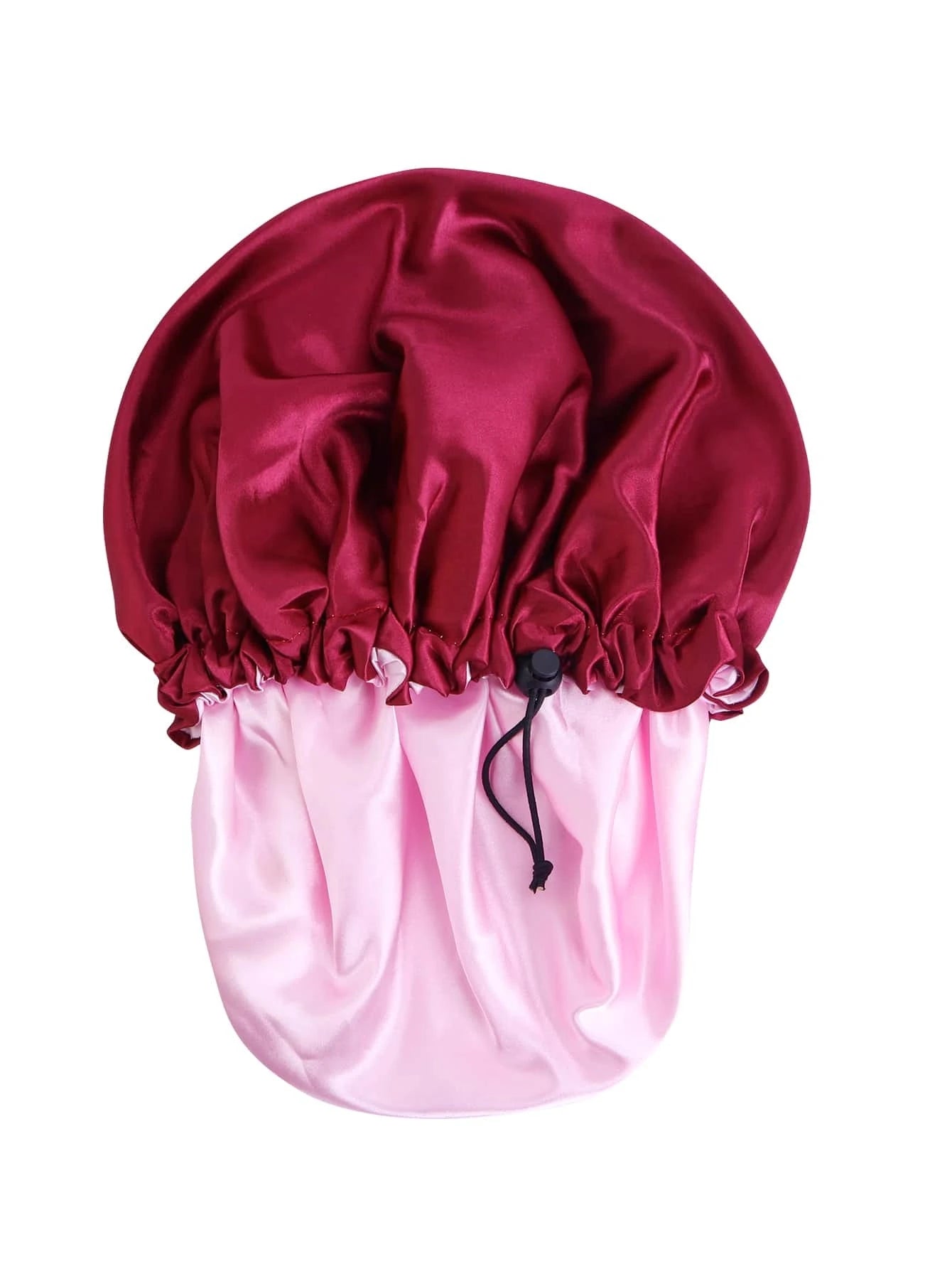 Bonnet de cheveux à ruché unicolore en satin