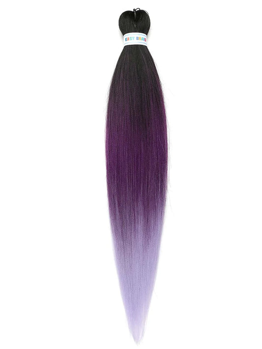 Tresse de cheveux synthétiques longue et droite ombrée