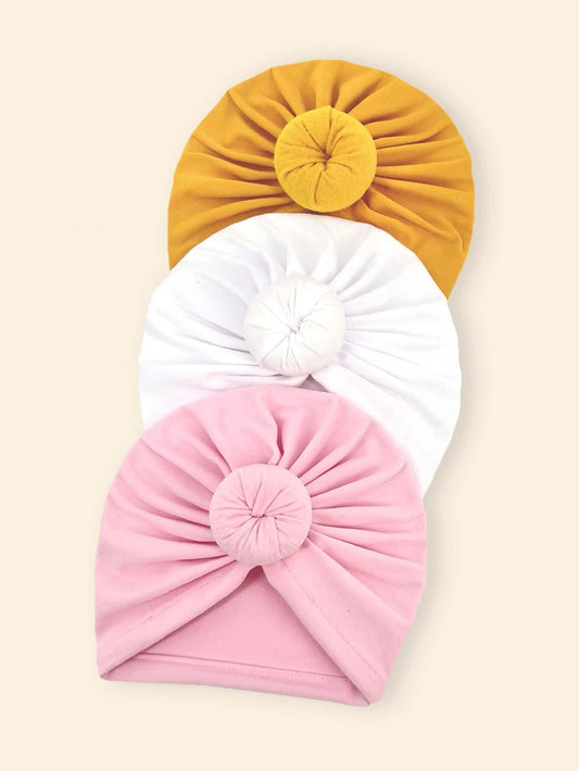 Turban bébé chapeau unicolore à ruché