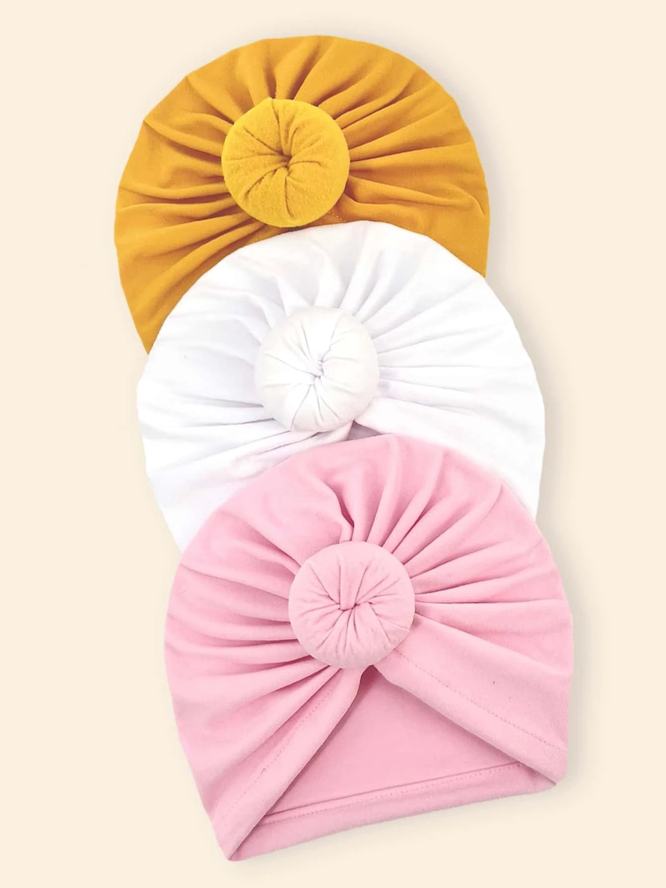 Turban bébé chapeau unicolore à ruché