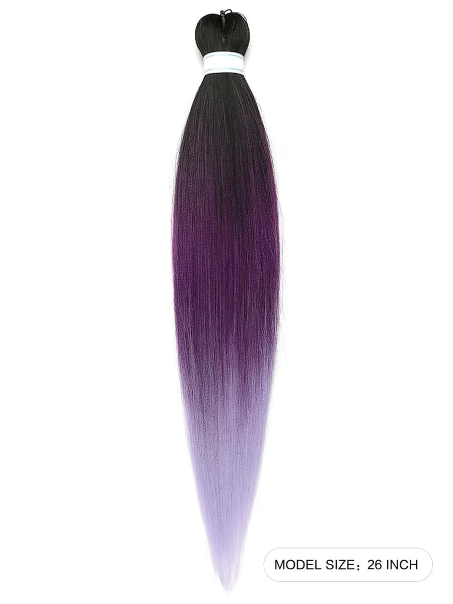 Tresse de cheveux synthétiques longue et droite ombrée