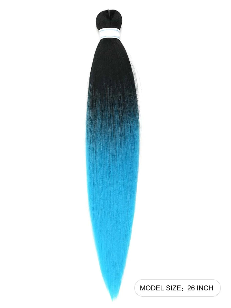 Tresse de cheveux synthétiques longue et droite ombrée