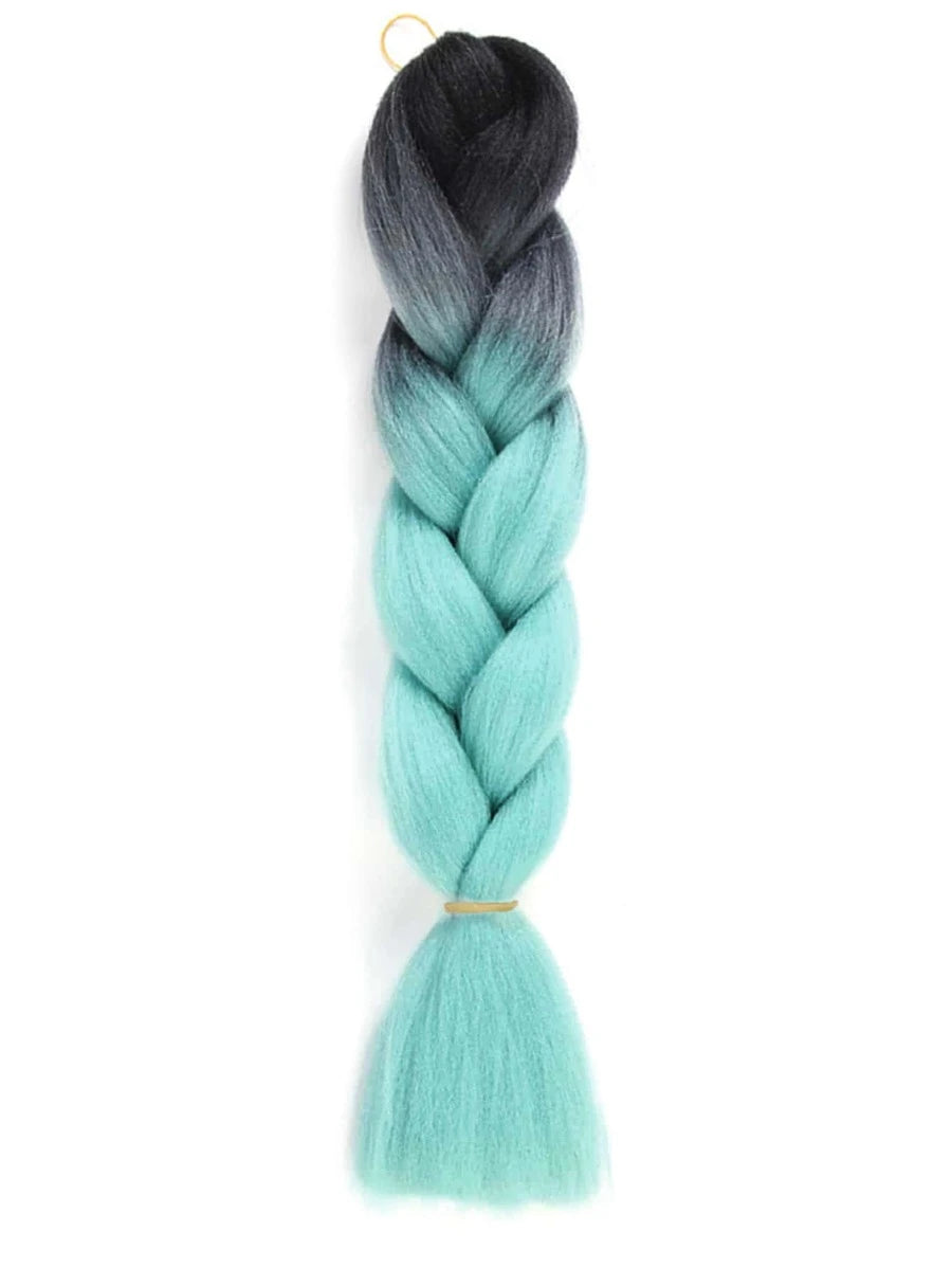 Extensions tresse de cheveux synthétiques dégradé long