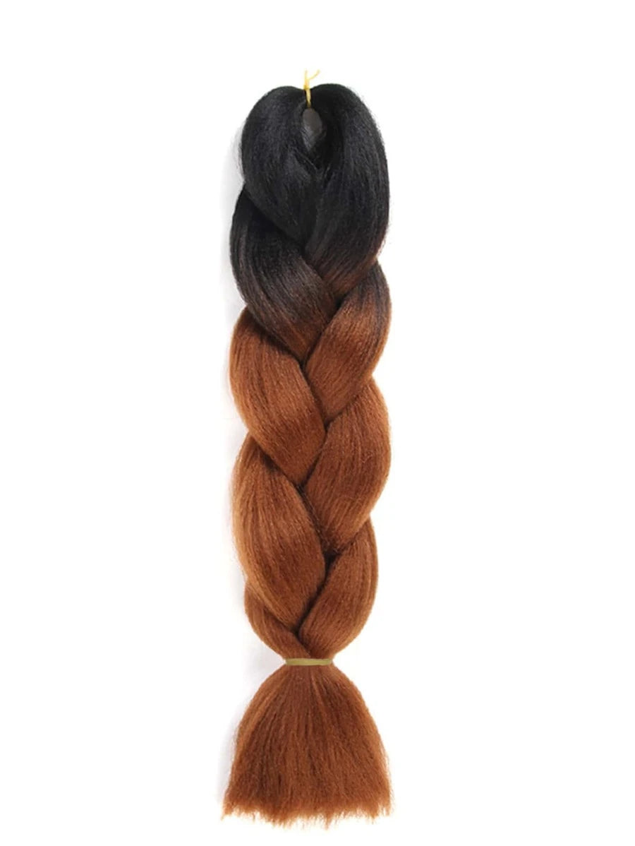 Extensions tresse de cheveux synthétiques dégradé long
