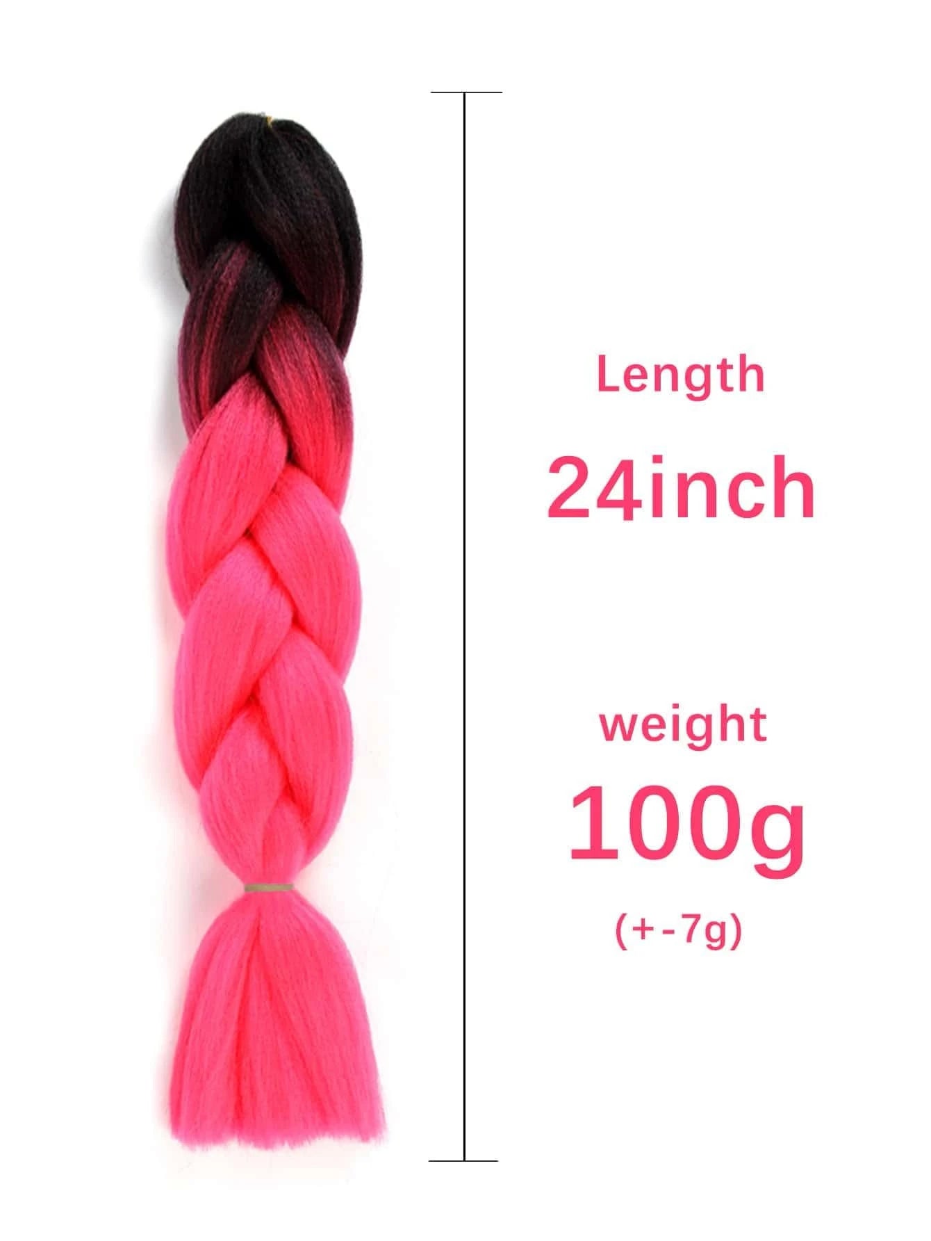 Extensions tresse de cheveux synthétiques dégradé long