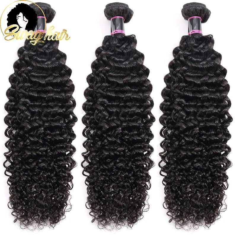 Extensions de cheveux brésiliens, mèches Jerry Curl, tissées, naturelles, non traitées, épaisses, 8 à 28 pouces