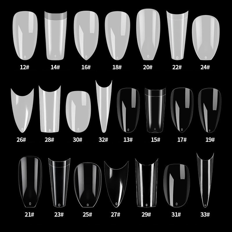 capsule pour ongles Faux ongles en forme de cercueil Transparent, 500 pièces/boîte, Capsules en acrylique artificiel, couverture complète, réutilisables, pointes pressées