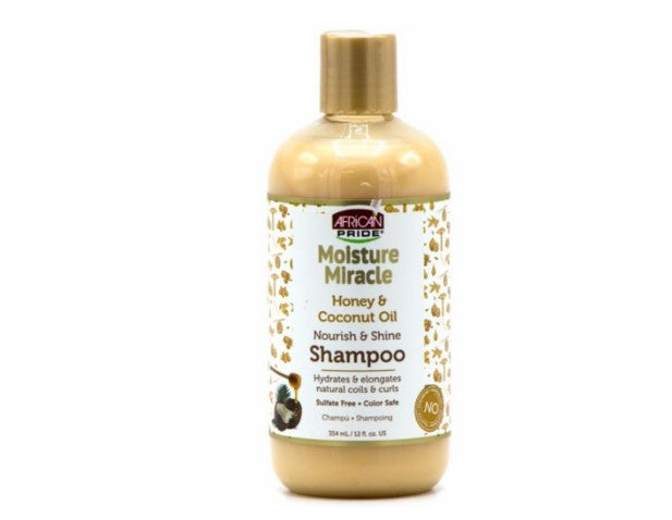 AFRICAN PRIDE MOISTURE MIRACLE HONEY & COCONUT SHAMPOO 12OZ